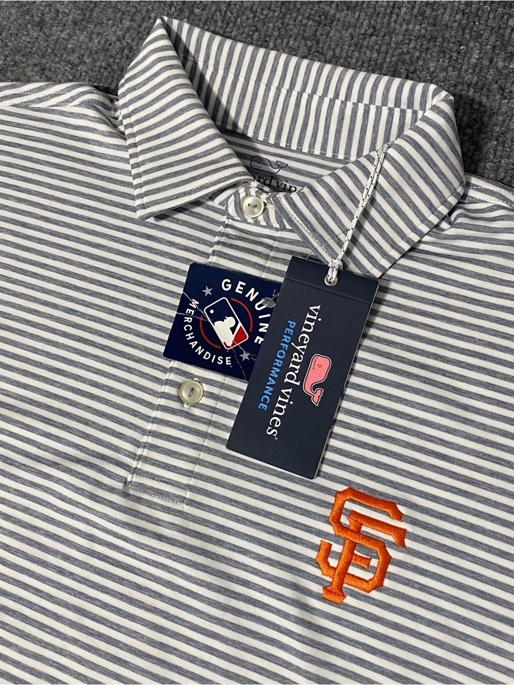 Vineyard Vines San Francisco Giants Wistead Heather Polo Mens Small NWT